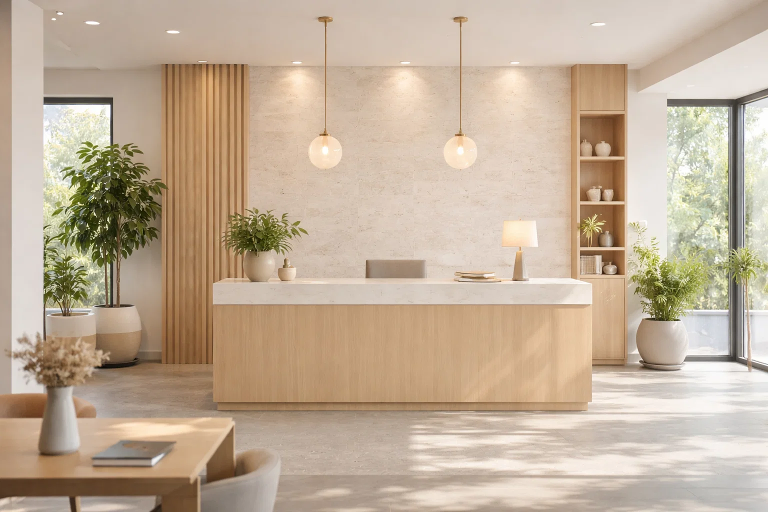 Receptie in coworking waar storingen en onderhoud centraal worden opgevolgd